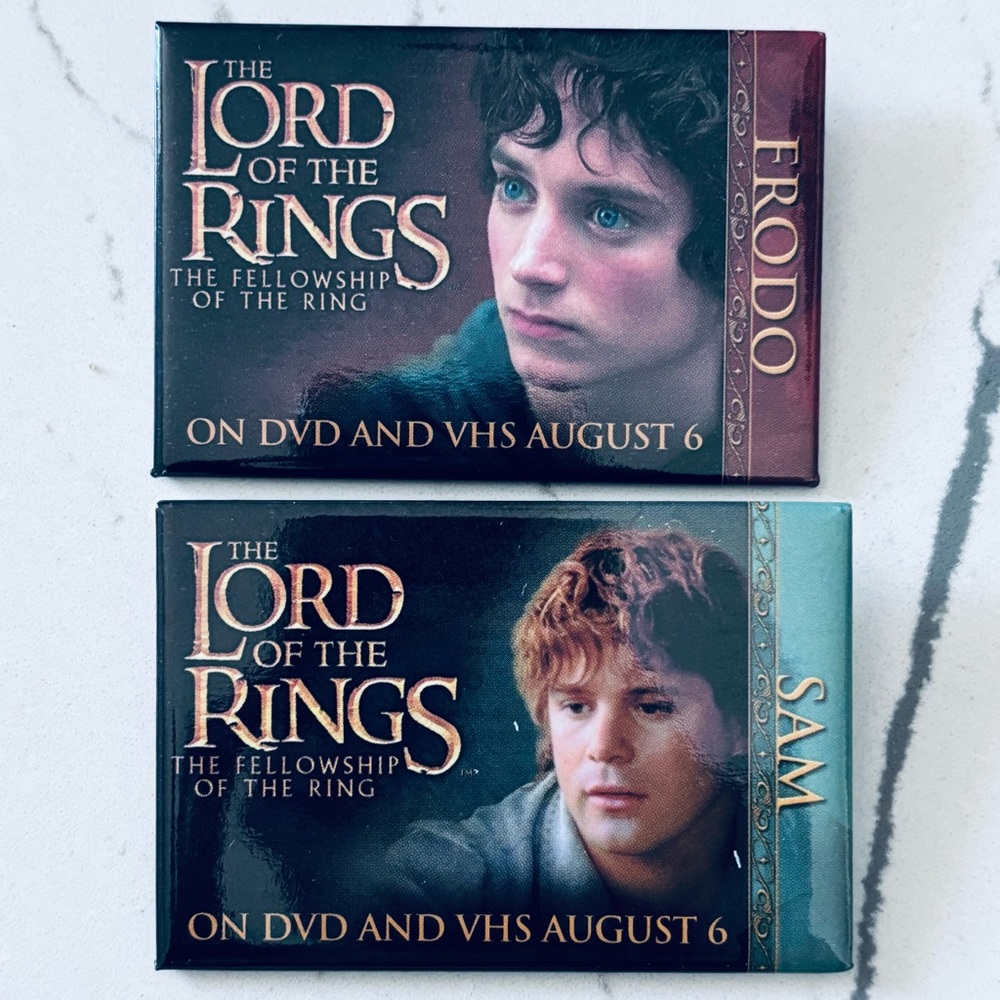 Lord of the Rings Fellowship of the Rings DVD Release Promo Pins Set of 12 - Picture 2 of 8